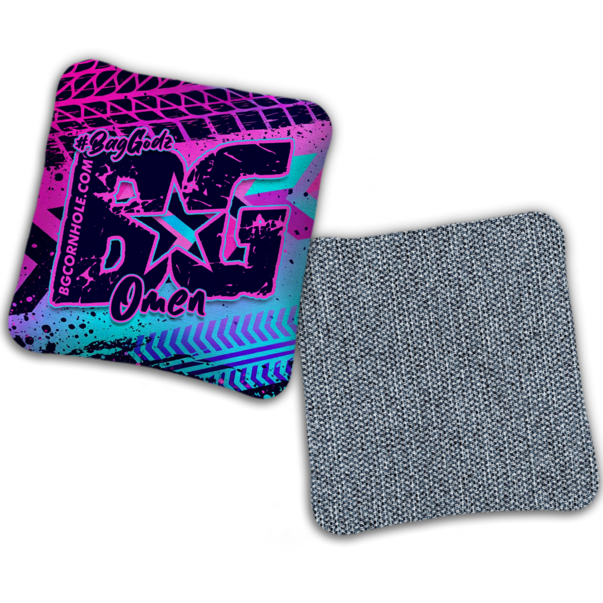 UNSTAMPED - BG Multiple Bag Models "GRUNGE TRACKS" - Cornhole Bags - SET OF 4 BAGS