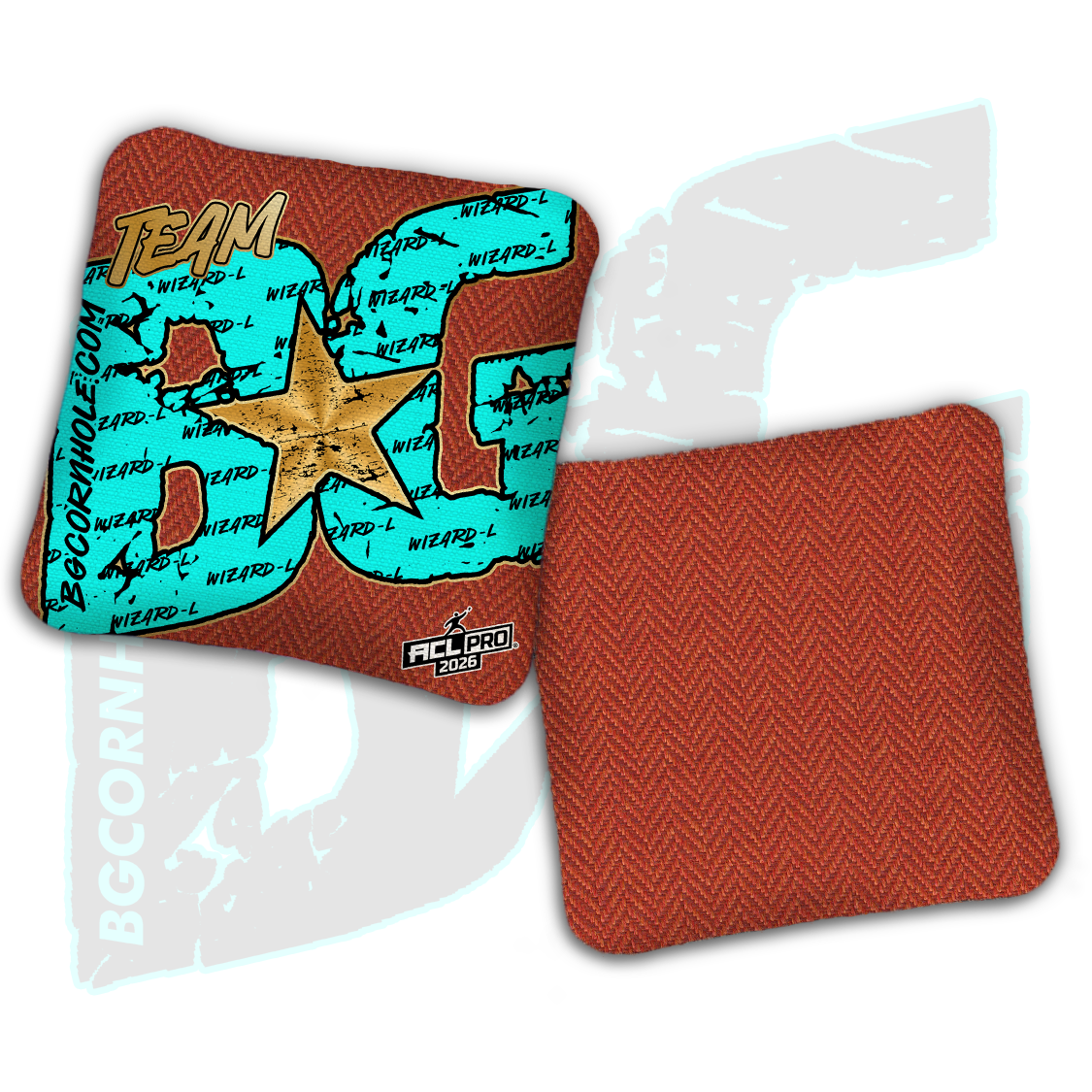 2026 BG Wizard L "Big BG Colormatch" - ACL Pro Stamped Cornhole Bags - SET OF 4 BAGS