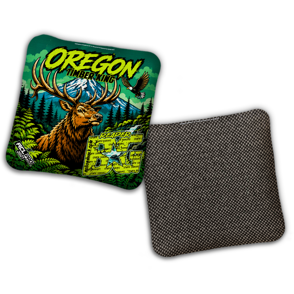 2027 BG Multiple Bag Models "OREGON TIMBER KING" - ACL Pro Stamped Cornhole Bags - SET OF 4 BAGS