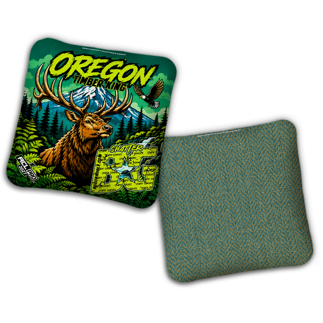 2027 BG Multiple Bag Models "OREGON TIMBER KING" - ACL Pro Stamped Cornhole Bags - SET OF 4 BAGS