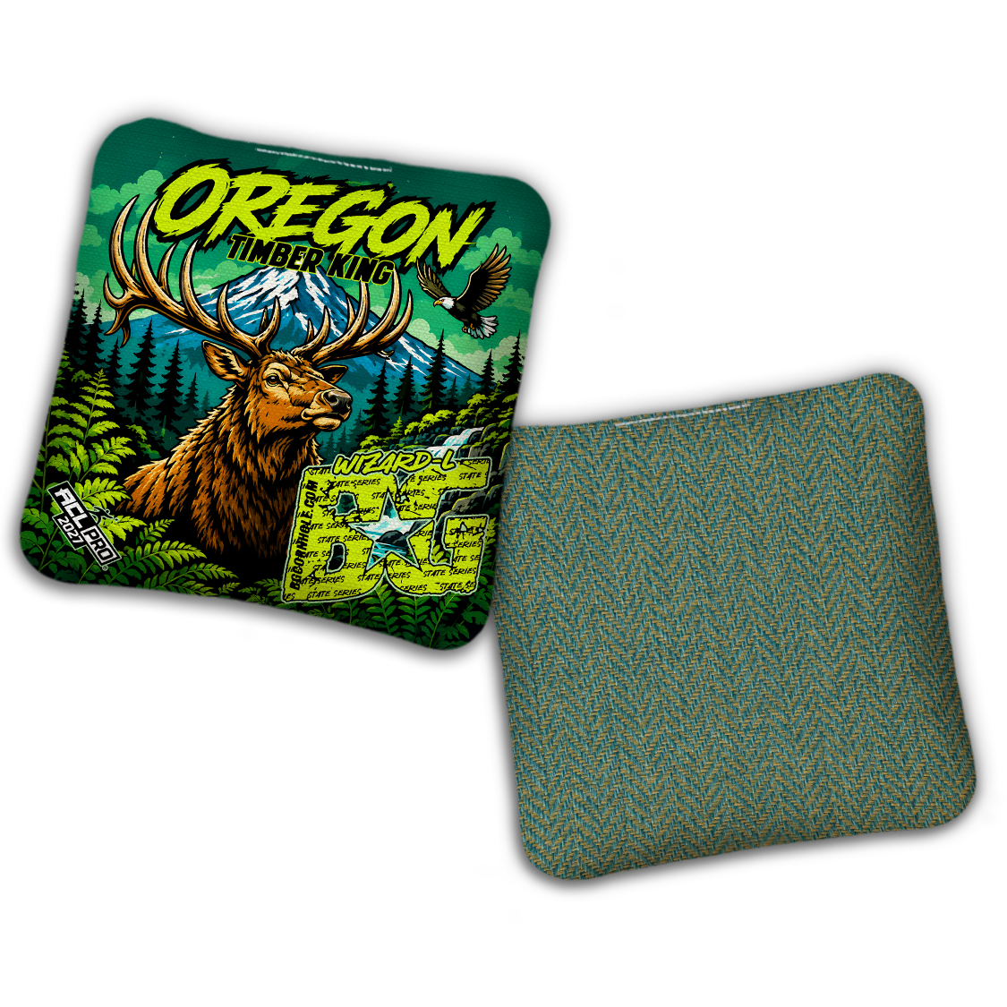 2027 BG Multiple Bag Models "OREGON TIMBER KING" - ACL Pro Stamped Cornhole Bags - SET OF 4 BAGS
