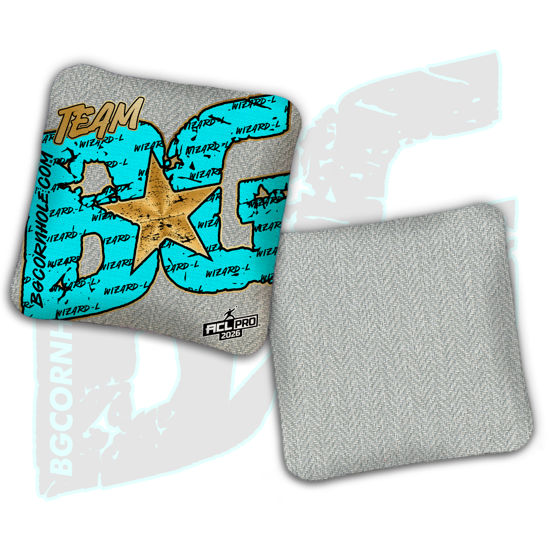 2026 BG Wizard L "Big BG Colormatch" - ACL Pro Stamped Cornhole Bags - SET OF 4 BAGS
