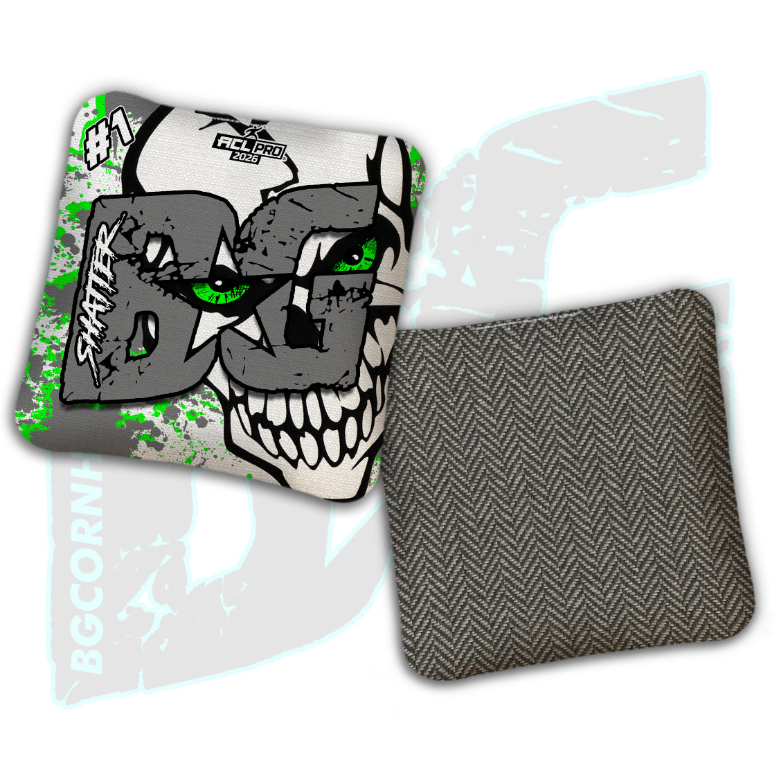 Limited Edition 2026 BG Multiple Bag Models "Peeking Skull" - ACL Pro Stamped Cornhole Bags - SET OF 4 BAGS