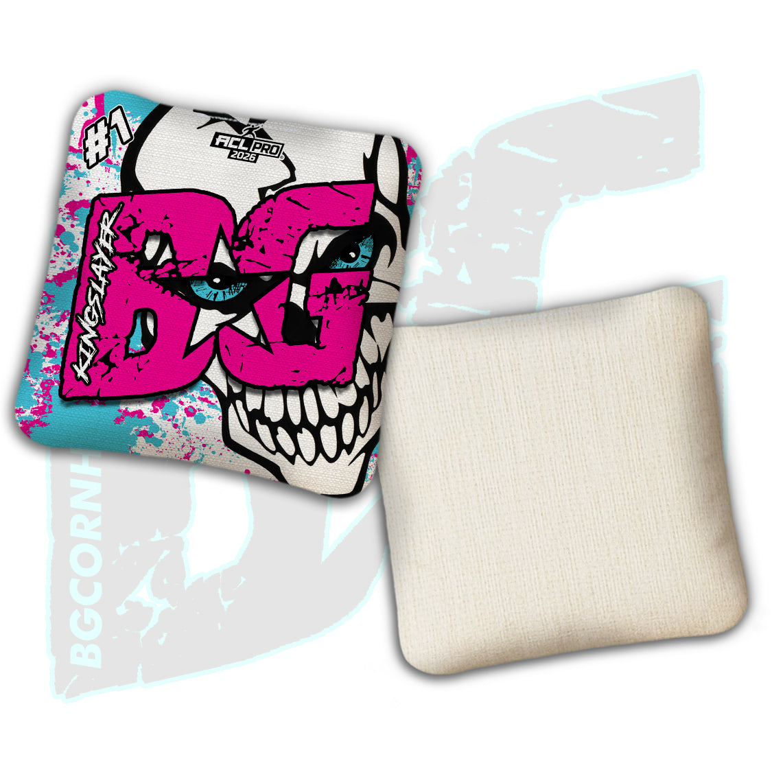 Limited Edition 2026 BG Multiple Bag Models "Peeking Skull" - ACL Pro Stamped Cornhole Bags - SET OF 4 BAGS