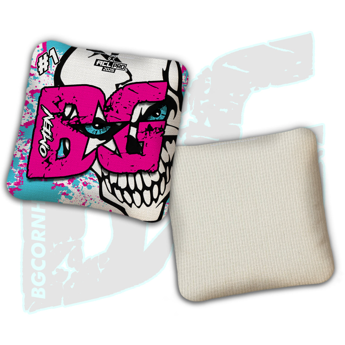 Limited Edition 2026 BG Multiple Bag Models "Peeking Skull" - ACL Pro Stamped Cornhole Bags - SET OF 4 BAGS