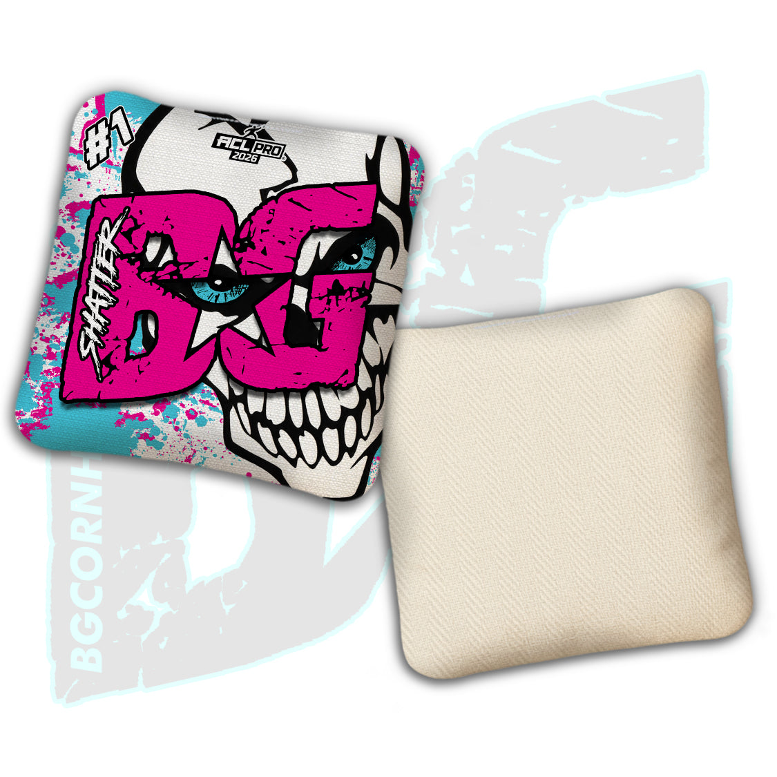 Limited Edition 2026 BG Multiple Bag Models "Peeking Skull" - ACL Pro Stamped Cornhole Bags - SET OF 4 BAGS