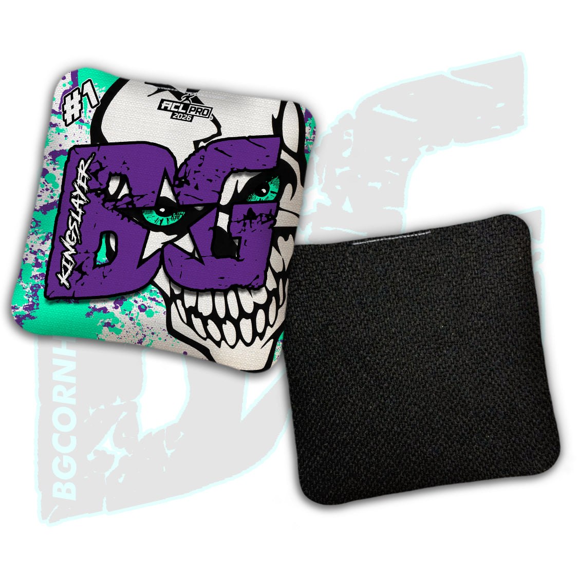 Limited Edition 2026 BG Multiple Bag Models "Peeking Skull" - ACL Pro Stamped Cornhole Bags - SET OF 4 BAGS
