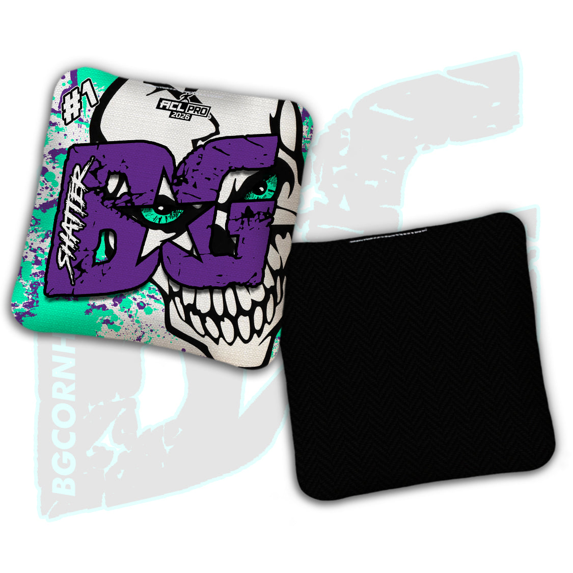 Limited Edition 2026 BG Multiple Bag Models "Peeking Skull" - ACL Pro Stamped Cornhole Bags - SET OF 4 BAGS