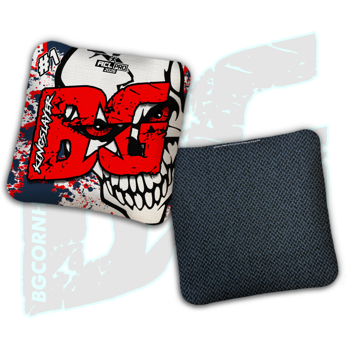 Limited Edition 2026 BG Multiple Bag Models "Peeking Skull" - ACL Pro Stamped Cornhole Bags - SET OF 4 BAGS