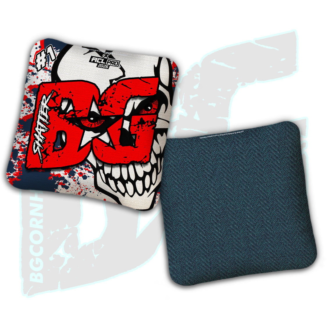 Limited Edition 2026 BG Multiple Bag Models "Peeking Skull" - ACL Pro Stamped Cornhole Bags - SET OF 4 BAGS