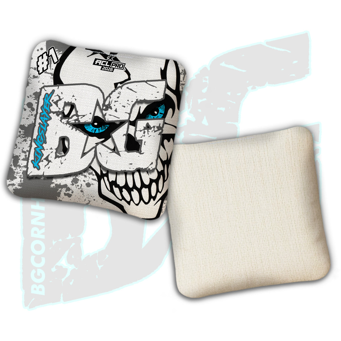 Limited Edition 2026 BG Multiple Bag Models "Peeking Skull" - ACL Pro Stamped Cornhole Bags - SET OF 4 BAGS