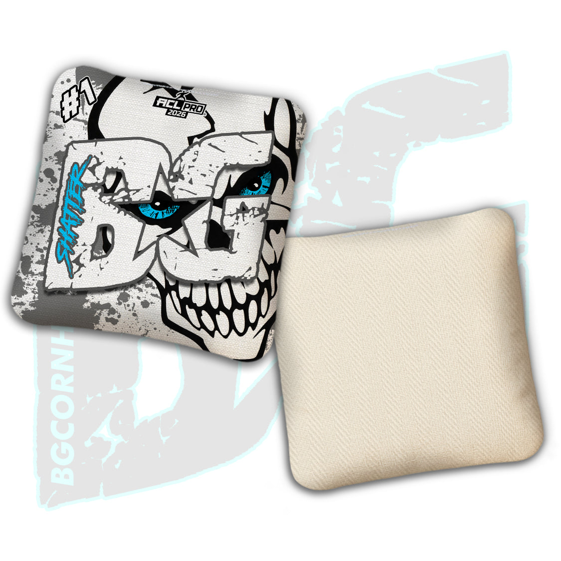 Limited Edition 2026 BG Multiple Bag Models "Peeking Skull" - ACL Pro Stamped Cornhole Bags - SET OF 4 BAGS