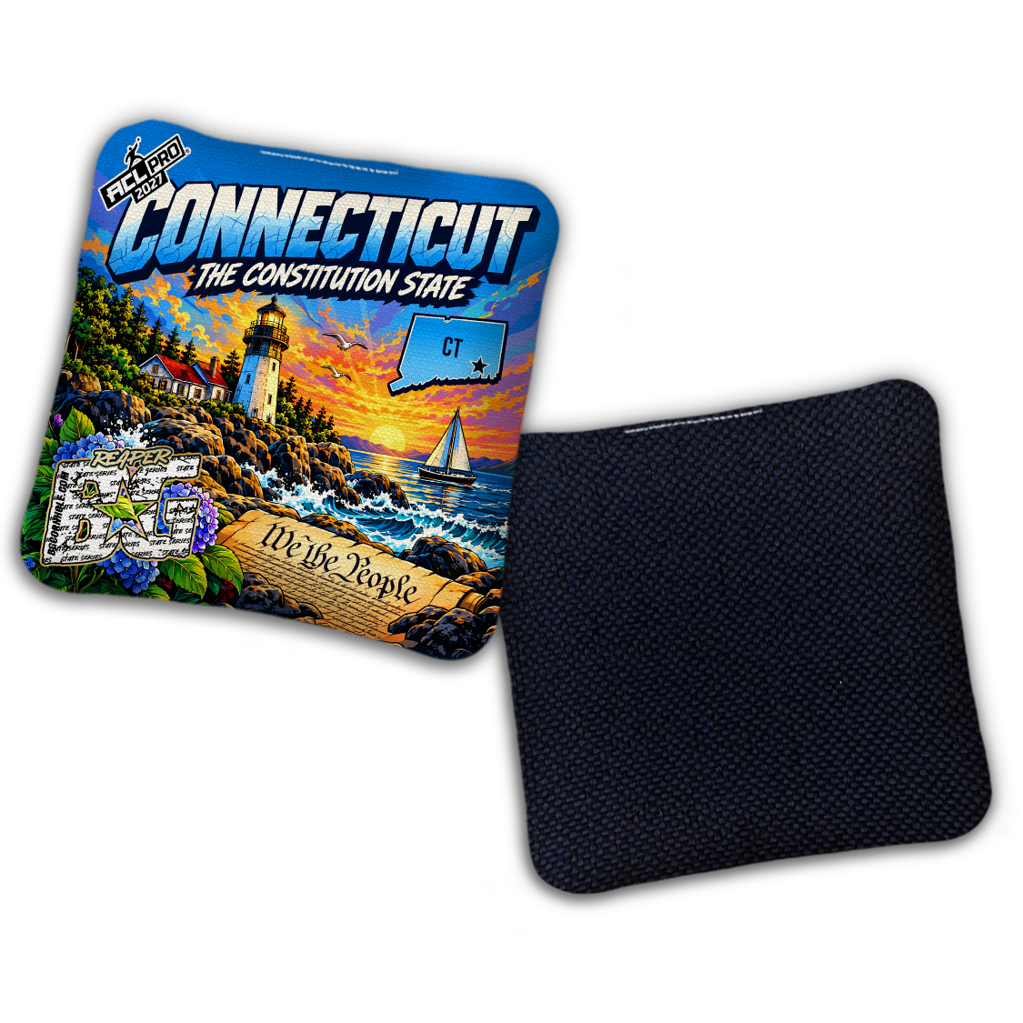 2027 BG Multiple Bag Models "Connectict Constitution State" - ACL Pro Stamped Cornhole Bags