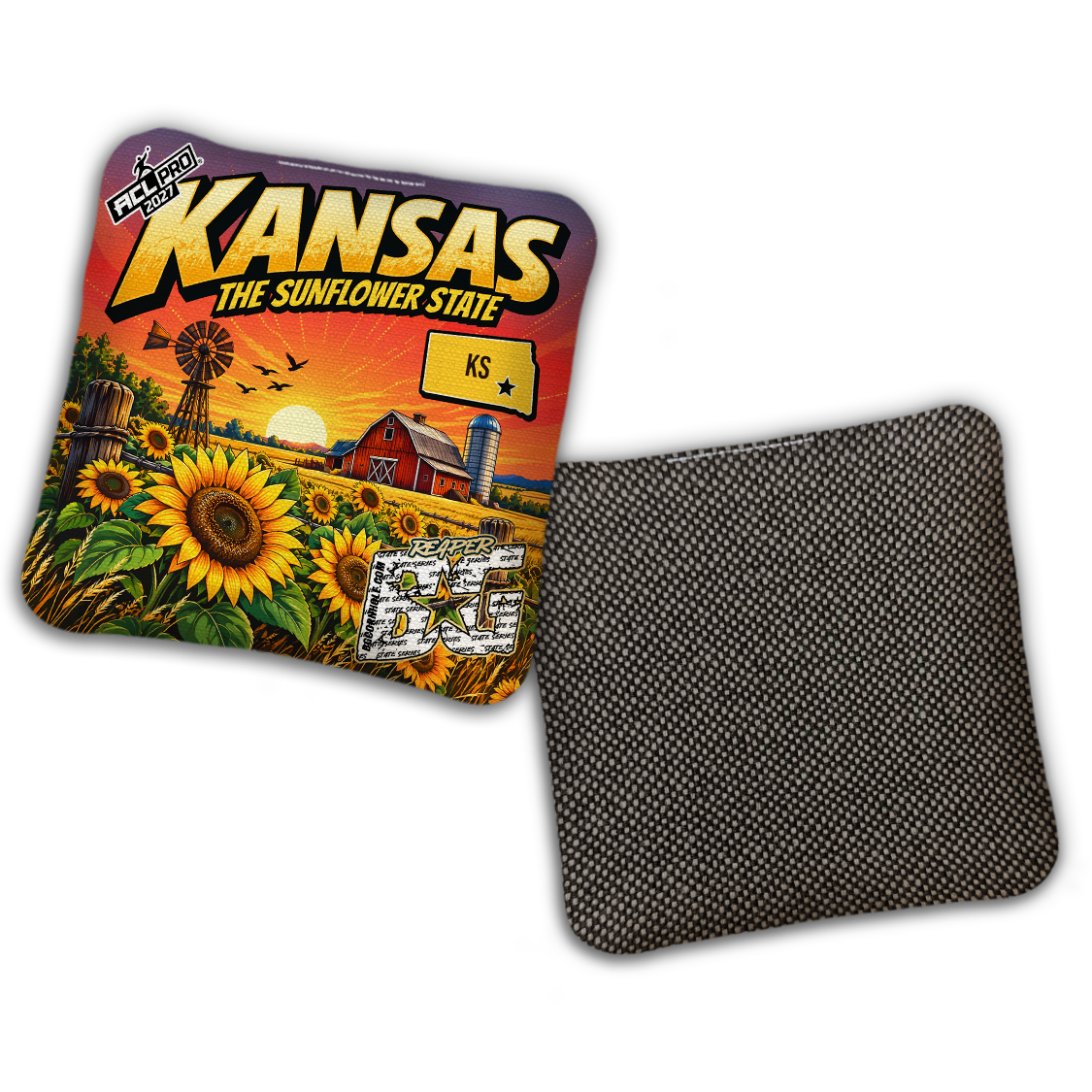 2027 BG Multiple Bag Models "Kansas Sunflower State" - ACL Pro Stamped Cornhole Bags