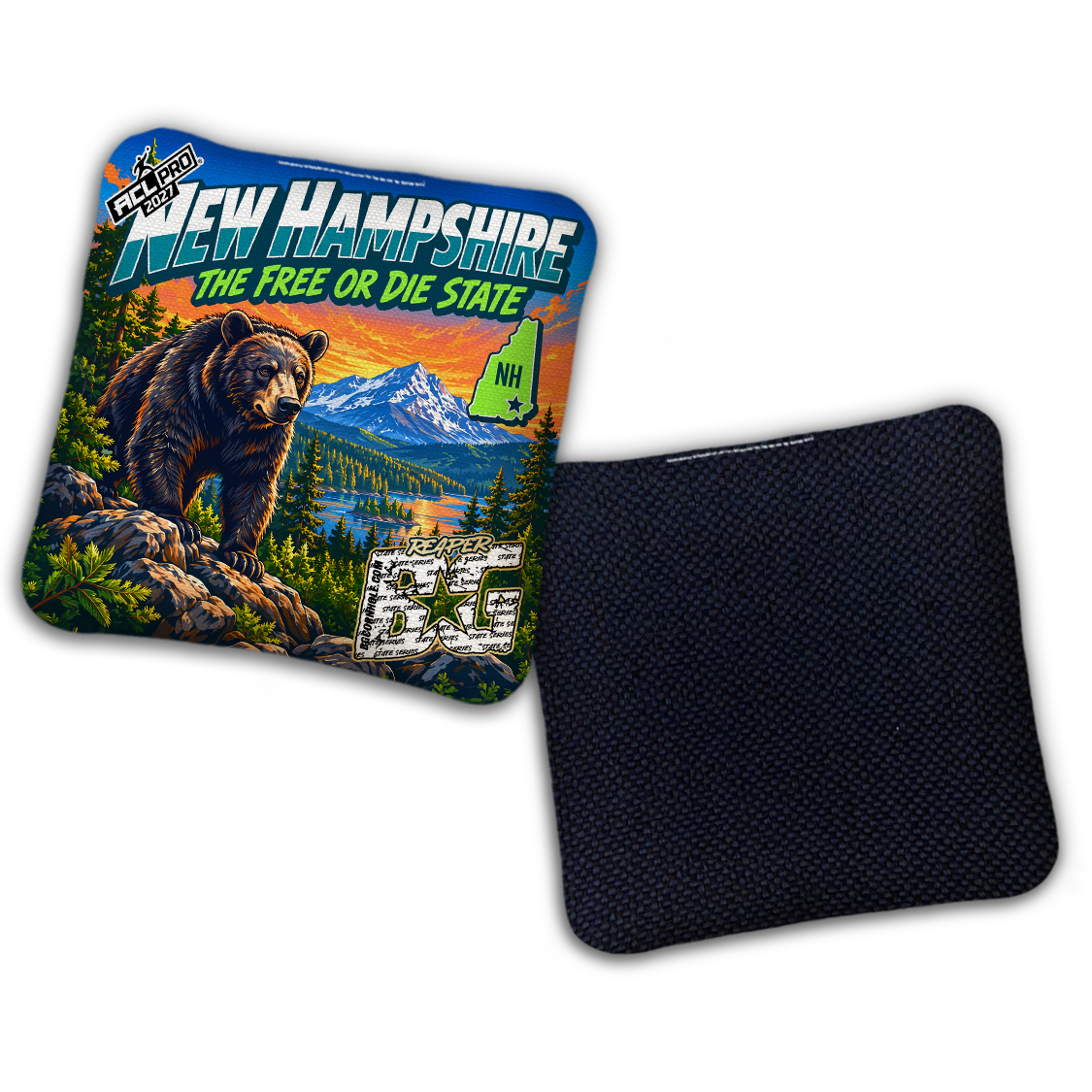 2027 BG Multiple Bag Models "New Hampshire Live Free or Die" - ACL Pro Stamped Cornhole Bags