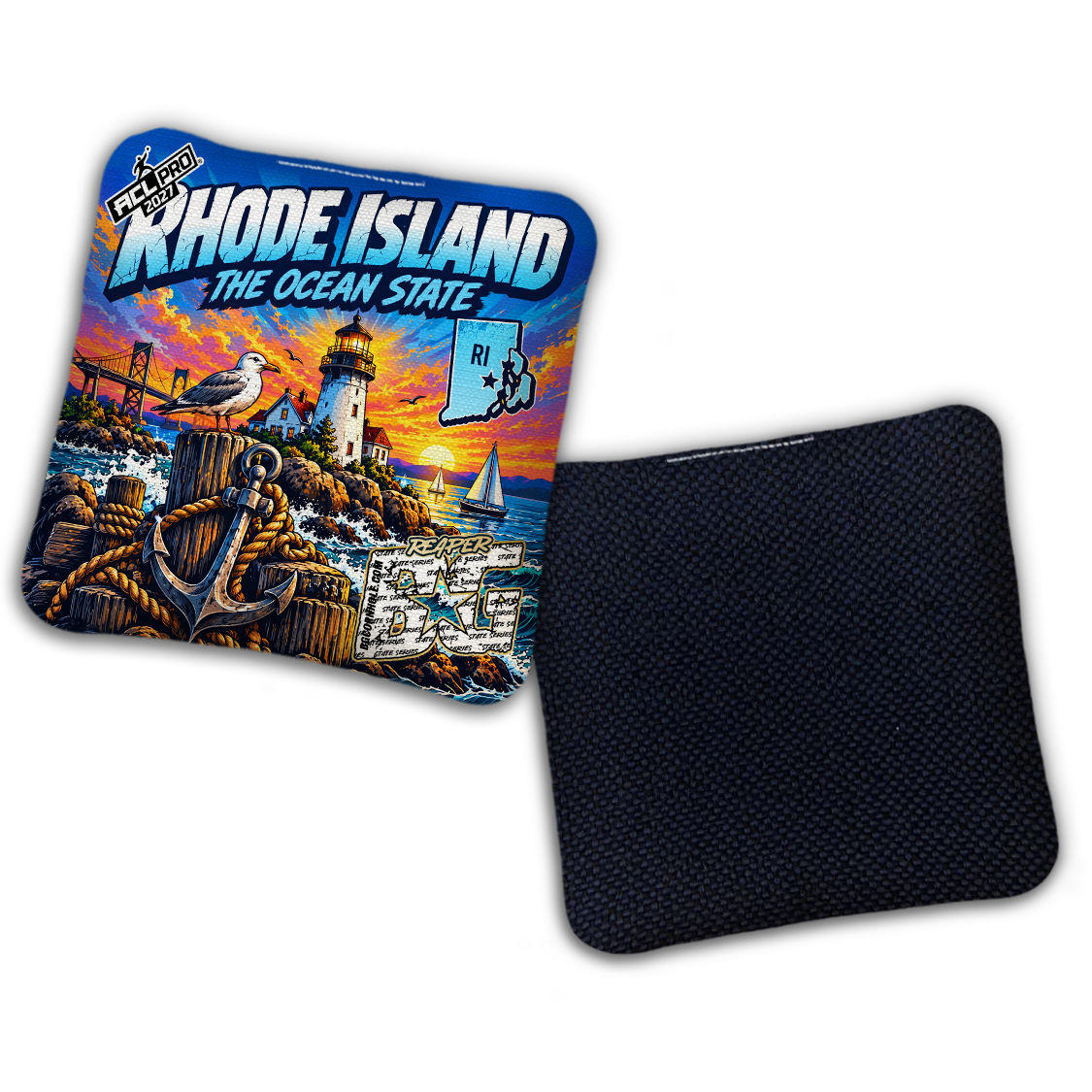 2027 BG Multiple Bag Models "Rhode Island Ocean State" - ACL Pro Stamped Cornhole Bags