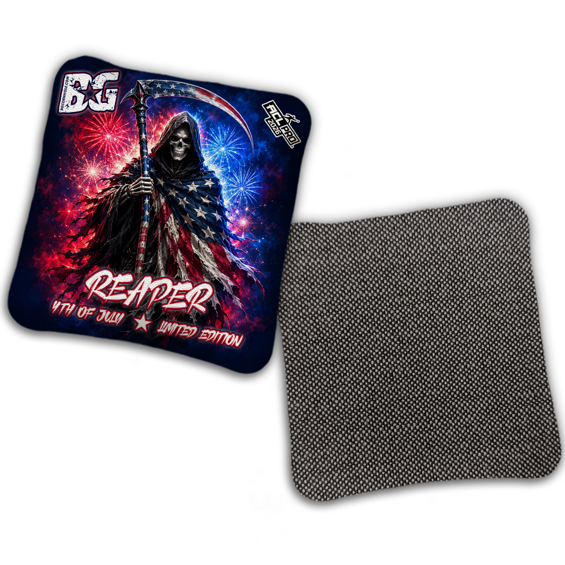 2026 BG Reaper "Patriotic Reaper" - ACL Pro Stamped Cornhole Bags - SET OF 4 BAGS