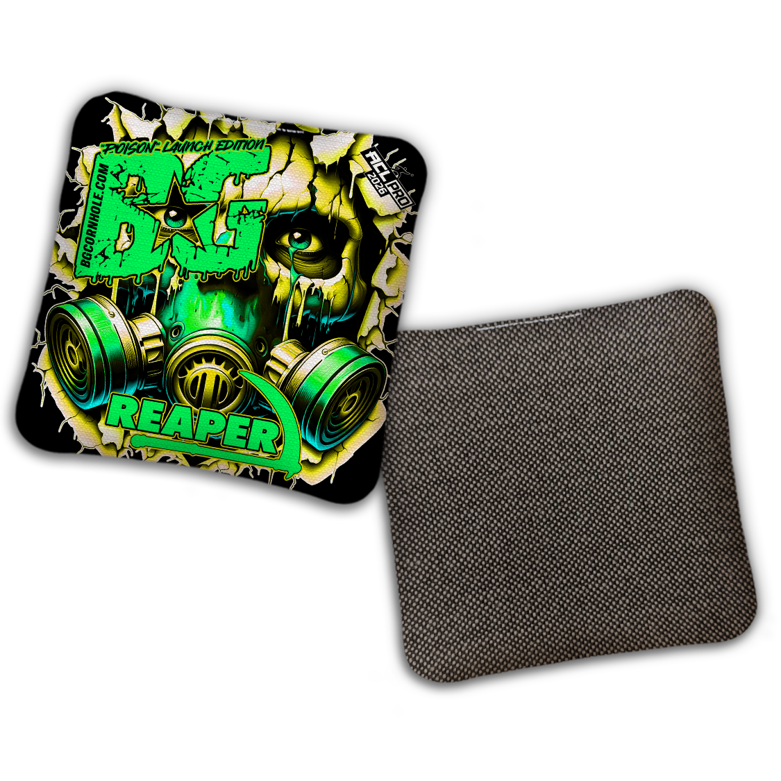 2026 BG Reaper "Black Poison - Launch Edition" - ACL Pro Stamped Cornhole Bags - SET OF 4 BAGS