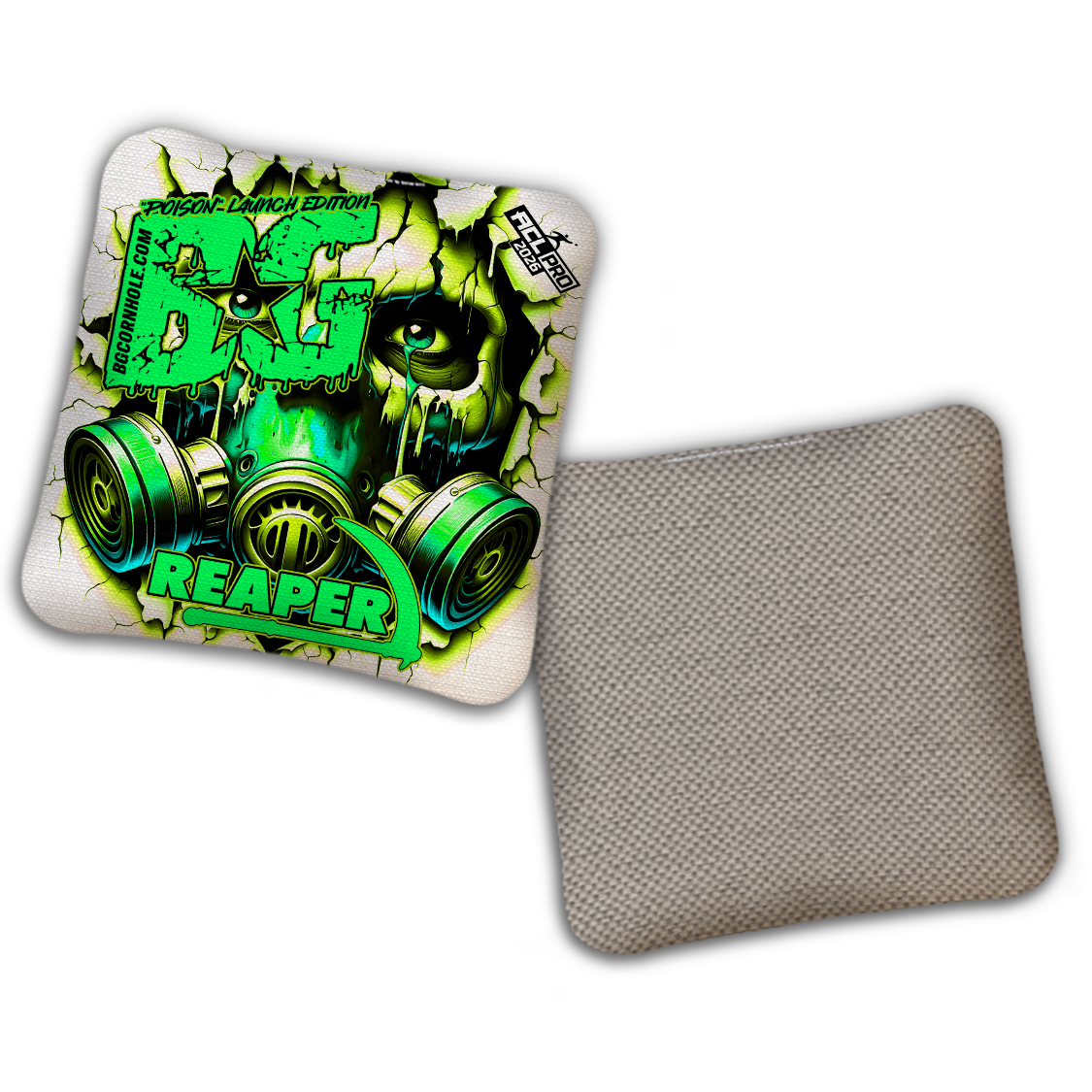 2026 BG Reaper "White Poison - Launch Edition" - ACL Pro Stamped Cornhole Bags - SET OF 4 BAGS