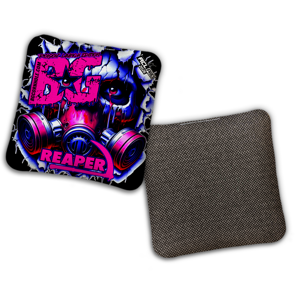 2026 BG Reaper "Black Poison - Launch Edition" - ACL Pro Stamped Cornhole Bags - SET OF 4 BAGS
