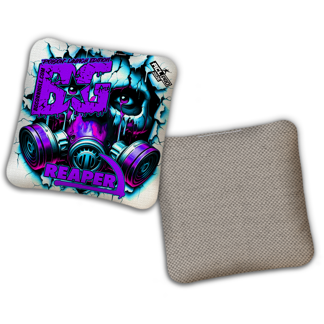 2026 BG Reaper "White Poison - Launch Edition" - ACL Pro Stamped Cornhole Bags - SET OF 4 BAGS