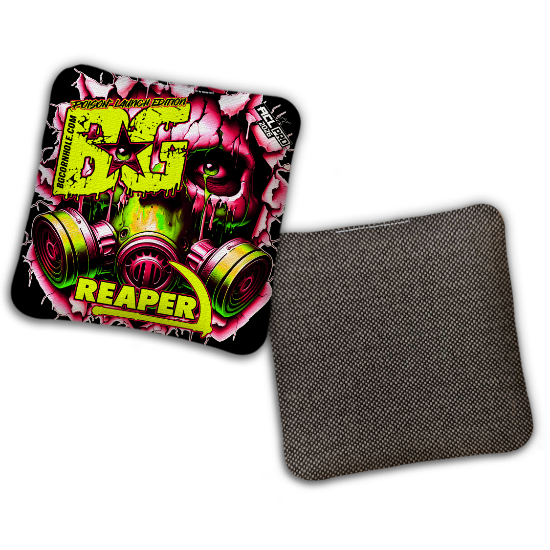 2026 BG Reaper "Black Poison - Launch Edition" - ACL Pro Stamped Cornhole Bags - SET OF 4 BAGS