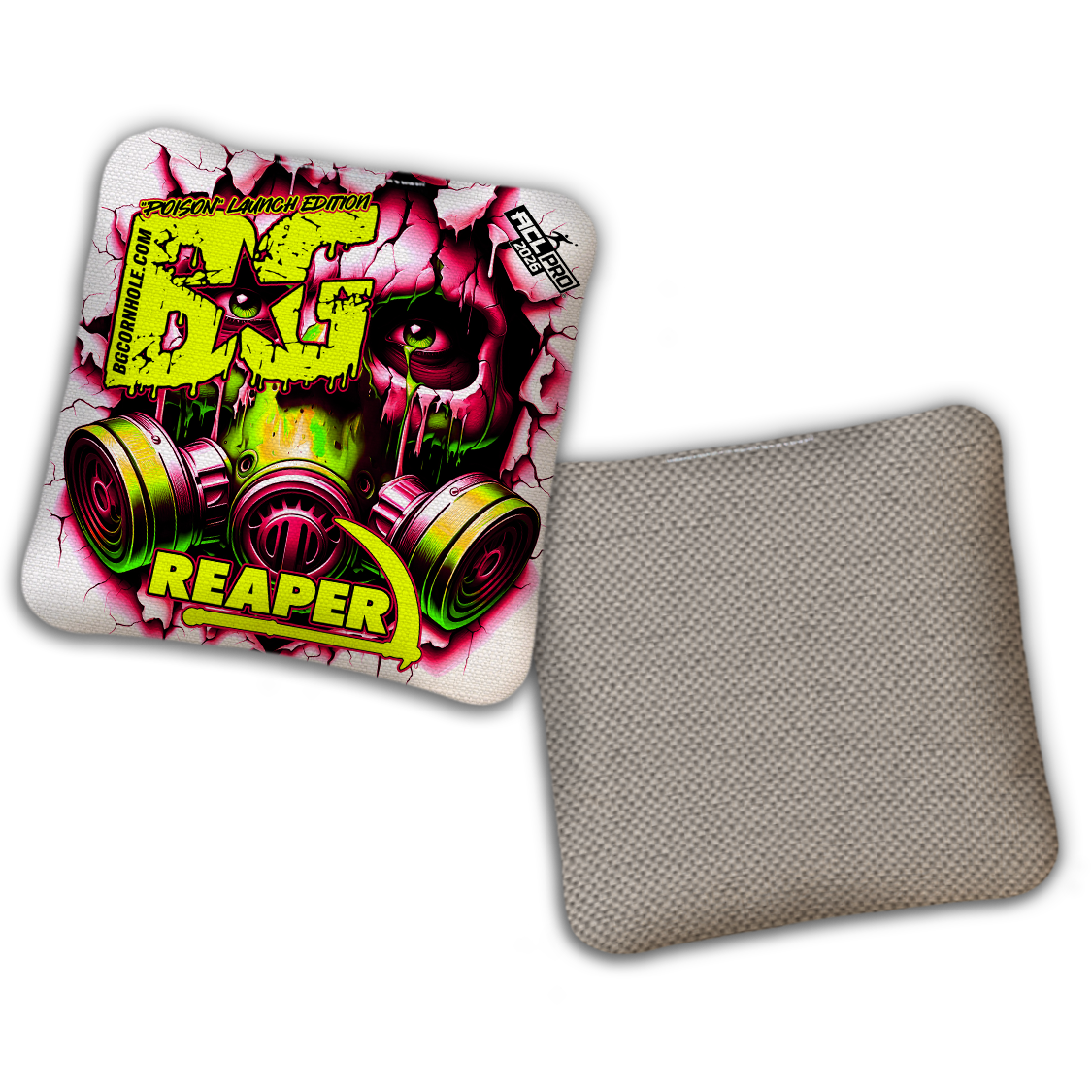 2026 BG Reaper "White Poison - Launch Edition" - ACL Pro Stamped Cornhole Bags - SET OF 4 BAGS