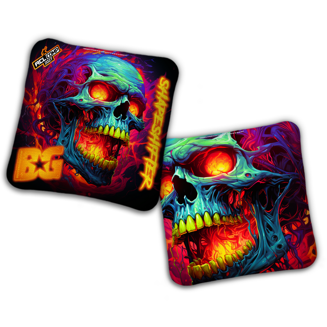 2027 BG Multiple Bag Models - "RAGE FLAME" - ACL Comp Stamped Cornhole Bags - SET OF 4 BAGS