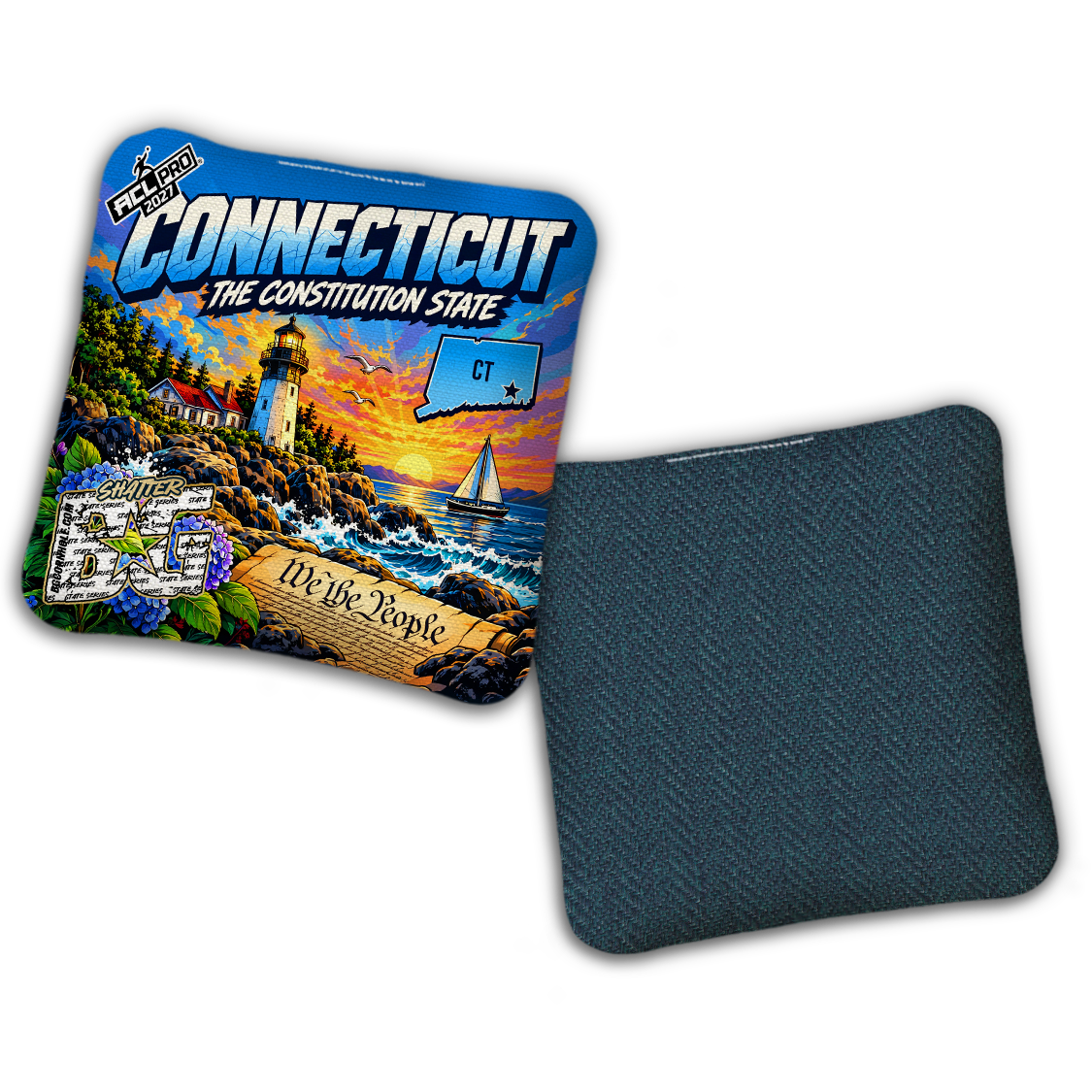 2027 BG Multiple Bag Models "Connectict Constitution State" - ACL Pro Stamped Cornhole Bags