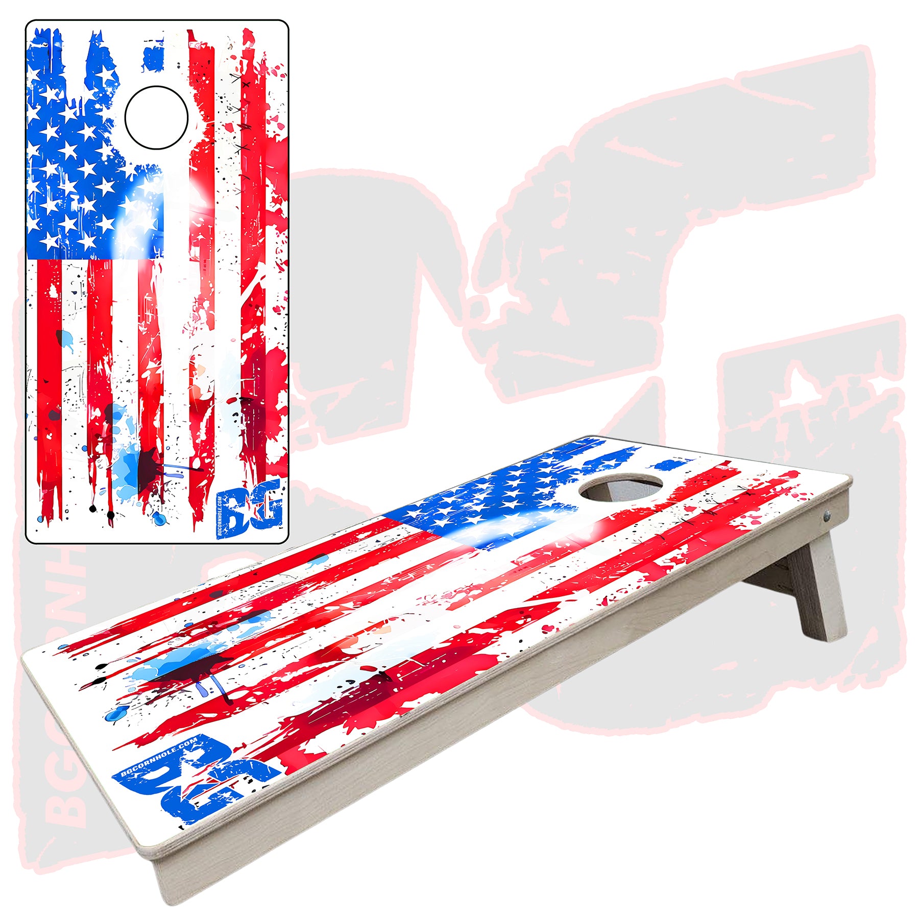 BG "Splatter Flag" Cornhole Boards - Elite Model