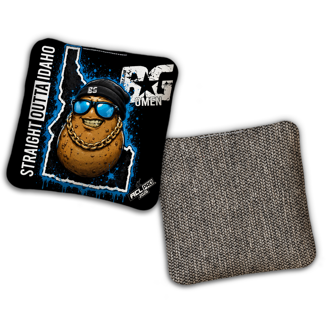 2026 BG Multiple Bag Models "Straight Outta Idaho" - ACL Pro Stamped Cornhole Bags - SET OF 4 BAGS