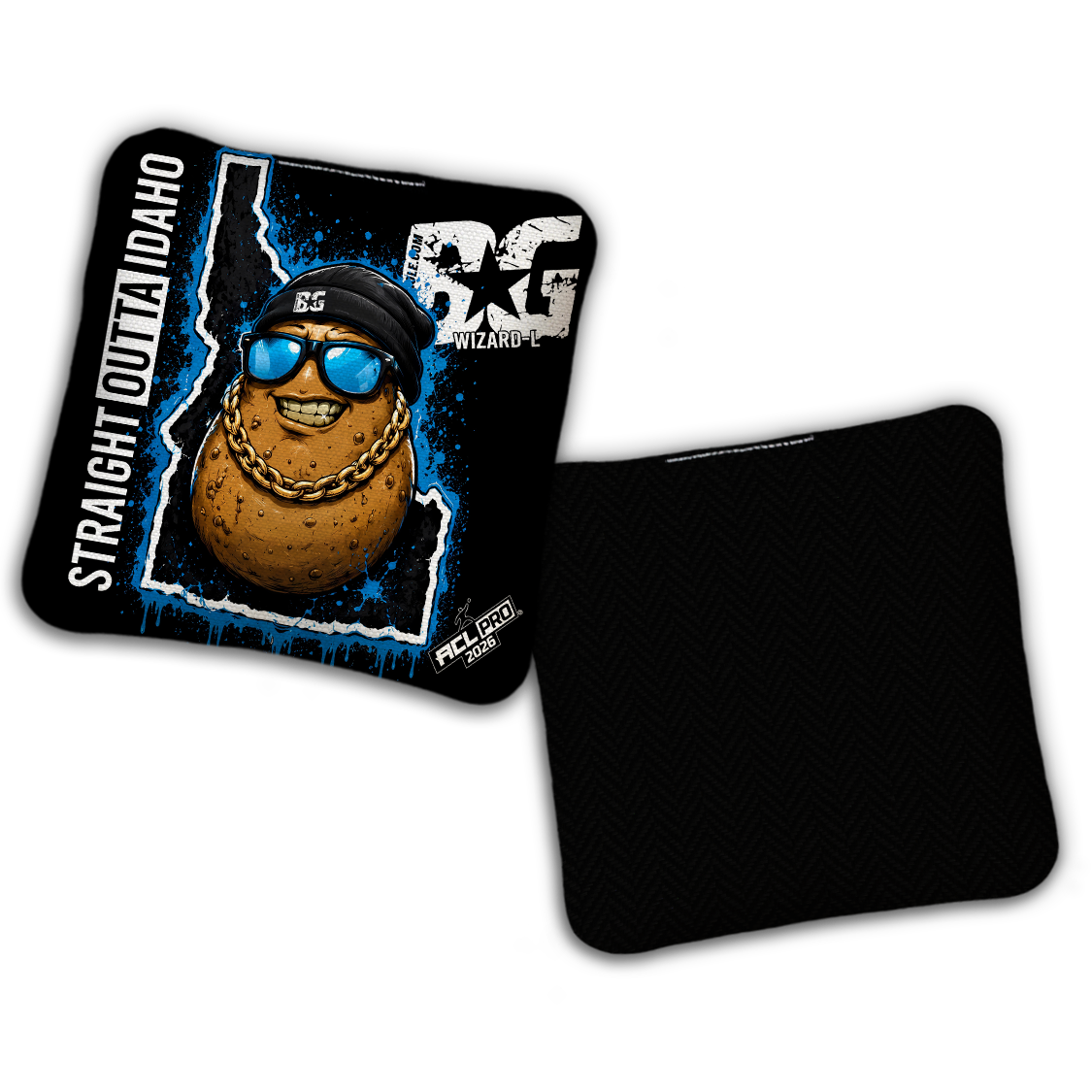 2026 BG Multiple Bag Models "Straight Outta Idaho" - ACL Pro Stamped Cornhole Bags - SET OF 4 BAGS