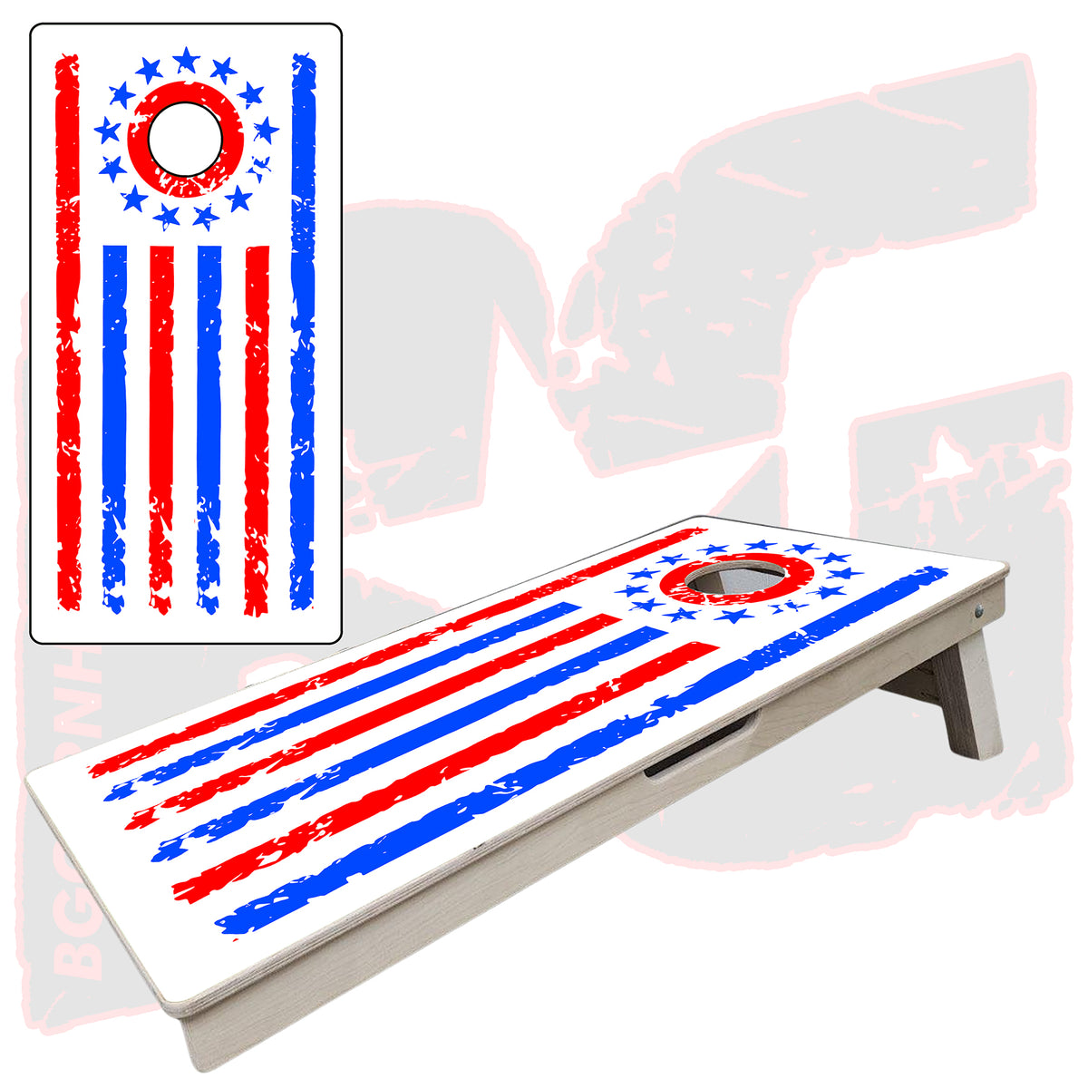 BG "Tattered Stripes" Cornhole Boards - Elite Model