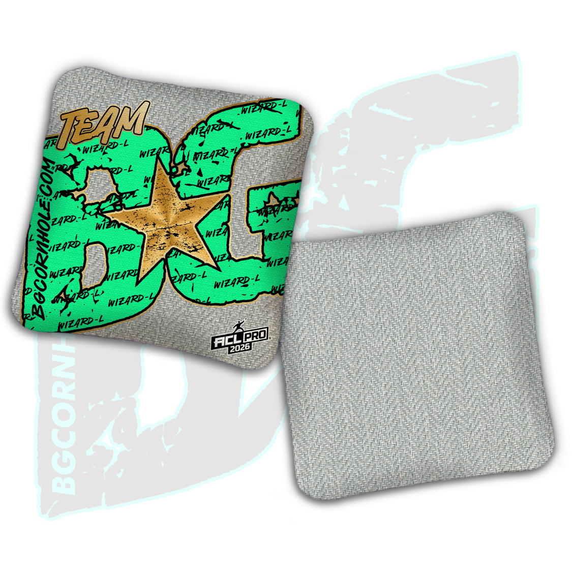2026 BG Wizard L "Big BG Colormatch" - ACL Pro Stamped Cornhole Bags - SET OF 4 BAGS