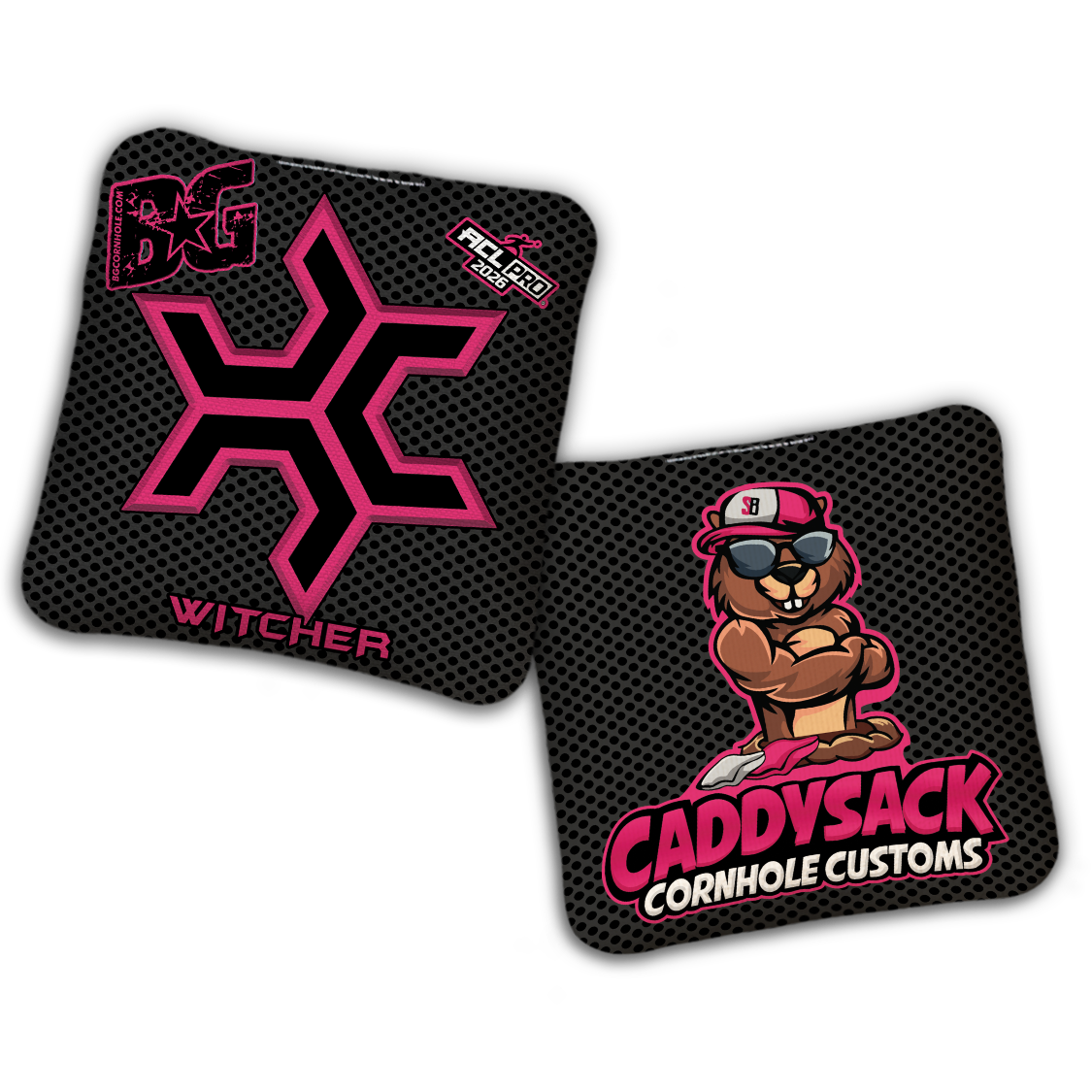 2026 Multiple Bag Models  "CaddySack Carbon Fiber” Collab - ACL Pro Stamped Cornhole Bags - SET OF 4 BAGS
