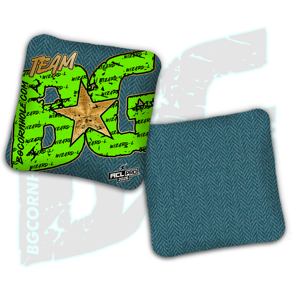 2026 BG Wizard L "Big BG Colormatch" - ACL Pro Stamped Cornhole Bags - SET OF 4 BAGS