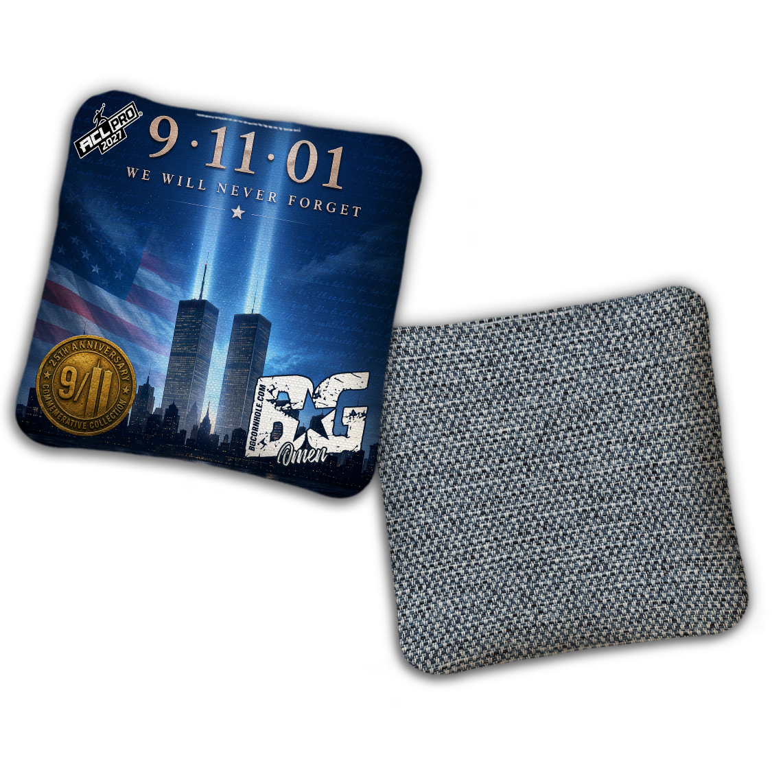 2027 BG Multiple Models “9.11 25th Anniversary" - ACL Pro Stamped Cornhole Bags - SET OF 4 BAGS