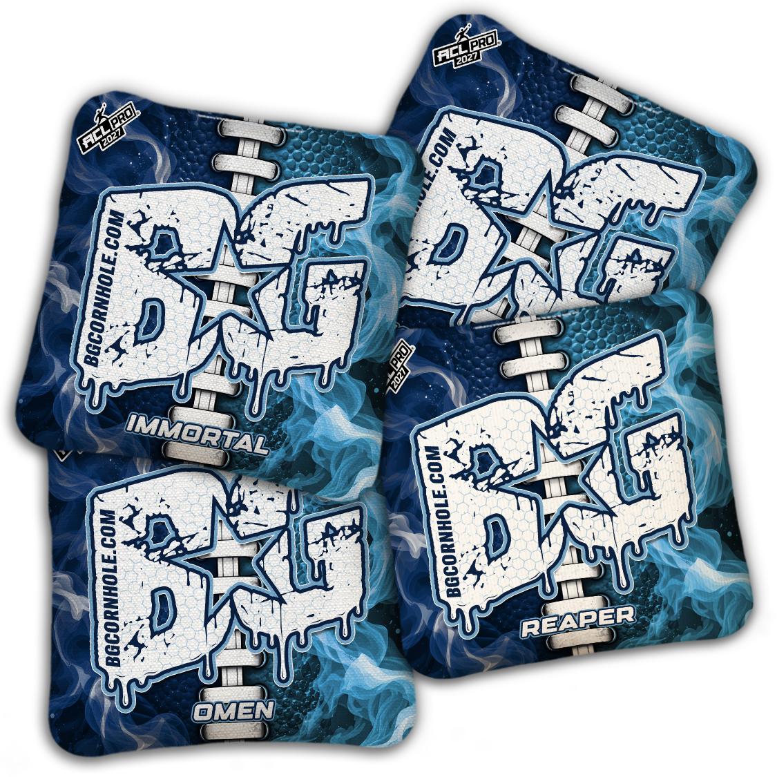 2027 BG Multiple Bag Models "North Carolina Split Lace" - ACL Pro Stamped Cornhole Bags