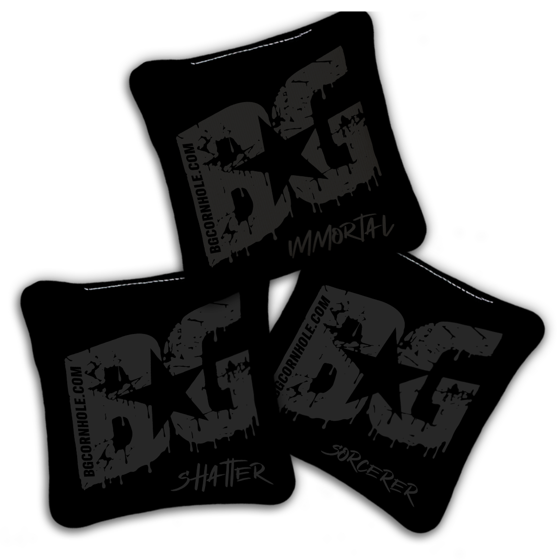 UNSTAMPED BG Multiple Bag Models "Blackout" - Cornhole Bags - SET OF 4 BAGS