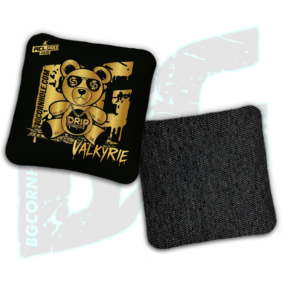 2026 Multiple Bag Models - DK x BG "Gold Cash Bear" - ACL Pro Stamped Cornhole Bags - Set of 4 Bags