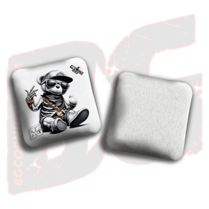 2026 BG Multiple Bag Types "Skeleton Teddy Bear" - ACL Pro Stamped Cornhole Bags - SET OF 4 BAGS