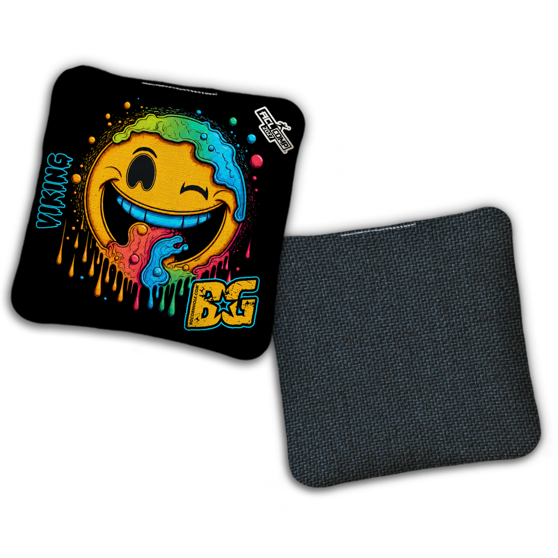 2027 BG Multiple Bag Models - "DRIPPY SMILEY" - ACL Comp Stamped Cornhole Bags - SET OF 4 BAGS