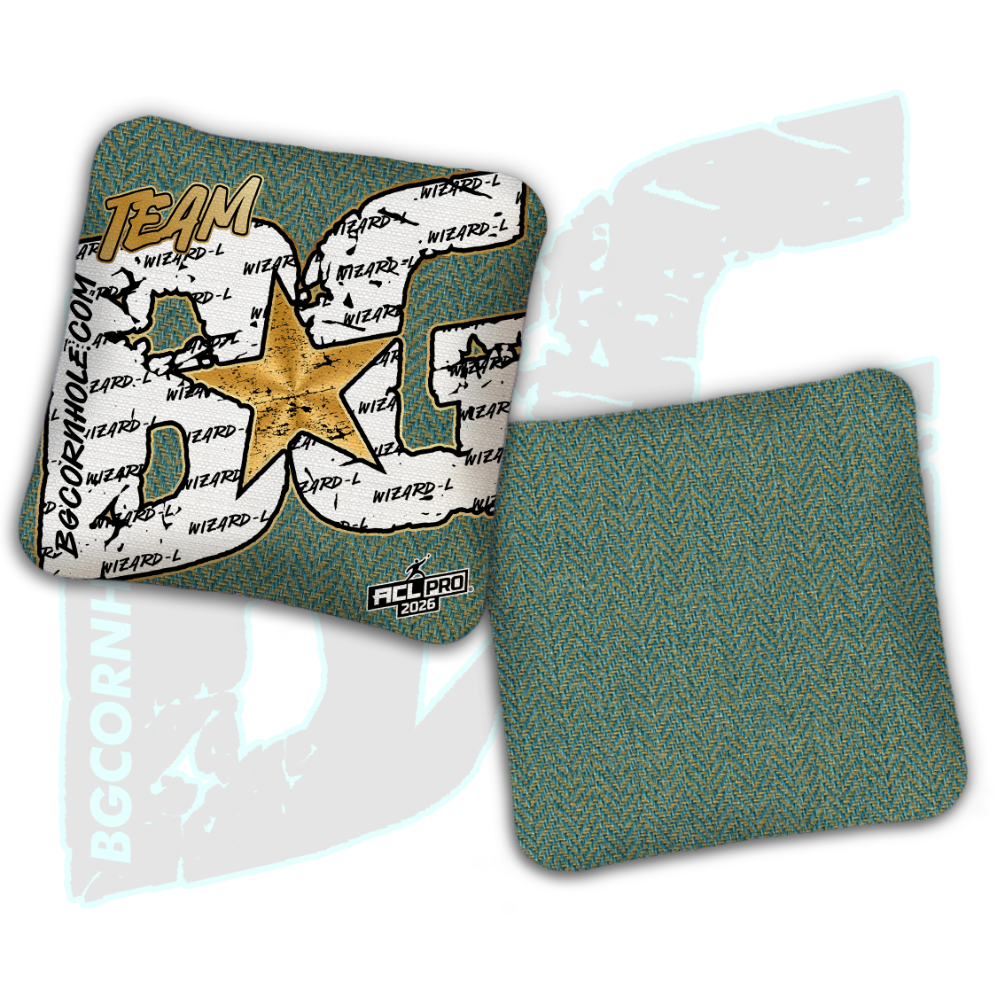 2026 BG Wizard L "Big BG Colormatch" - ACL Pro Stamped Cornhole Bags - SET OF 4 BAGS