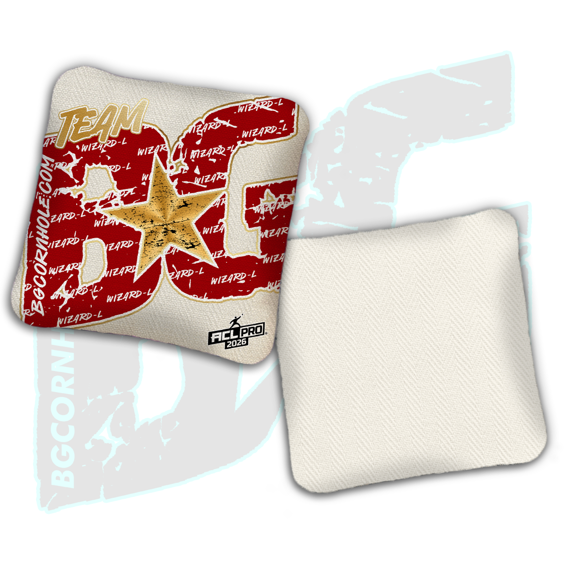 2026 BG Wizard L "Big BG Colormatch" - ACL Pro Stamped Cornhole Bags - SET OF 4 BAGS