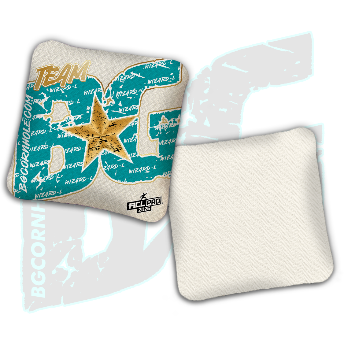 2026 BG Wizard L "Big BG Colormatch" - ACL Pro Stamped Cornhole Bags - SET OF 4 BAGS