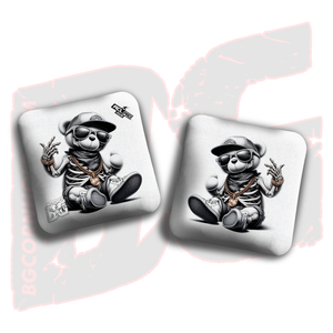 2026 BG Multiple Bag Types "Skeleton Teddy Bear" - ACL Pro Stamped Cornhole Bags - SET OF 4 BAGS