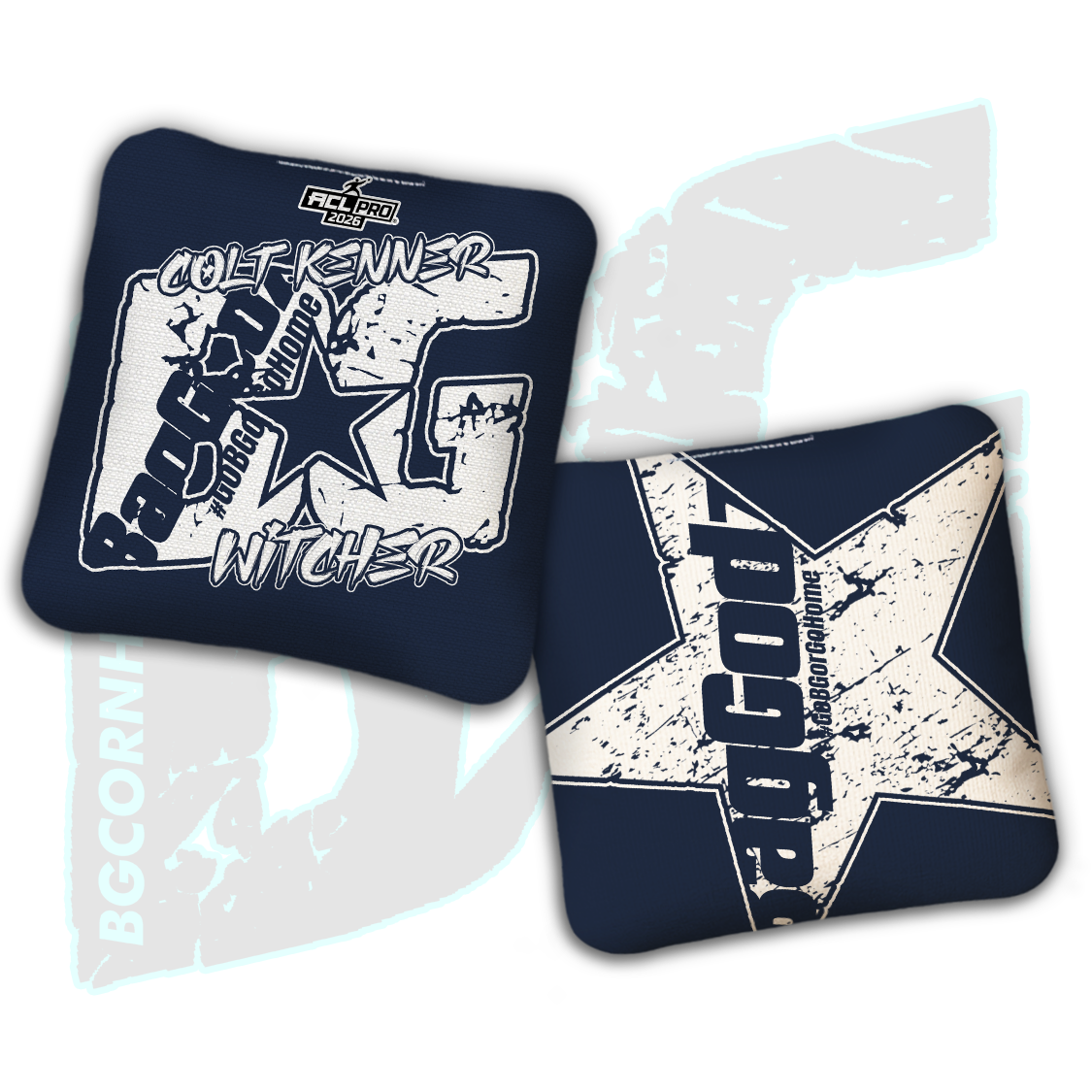 2026 BG Multiple Bag Models  - "Colt Kenner” - ACL Pro Stamped Cornhole Bags - SET OF 4 BAGS