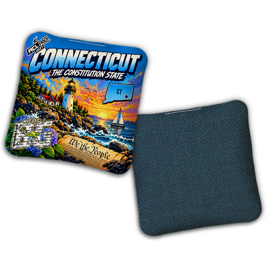 2027 BG Multiple Bag Models "Connectict Constitution State" - ACL Pro Stamped Cornhole Bags