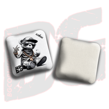 Load image into Gallery viewer, BG Multiple Bag Models - &quot;Skeleton Bear&quot; - 4&quot; ACL Mini Stamped Cornhole Bags- Set of 4 Bags
