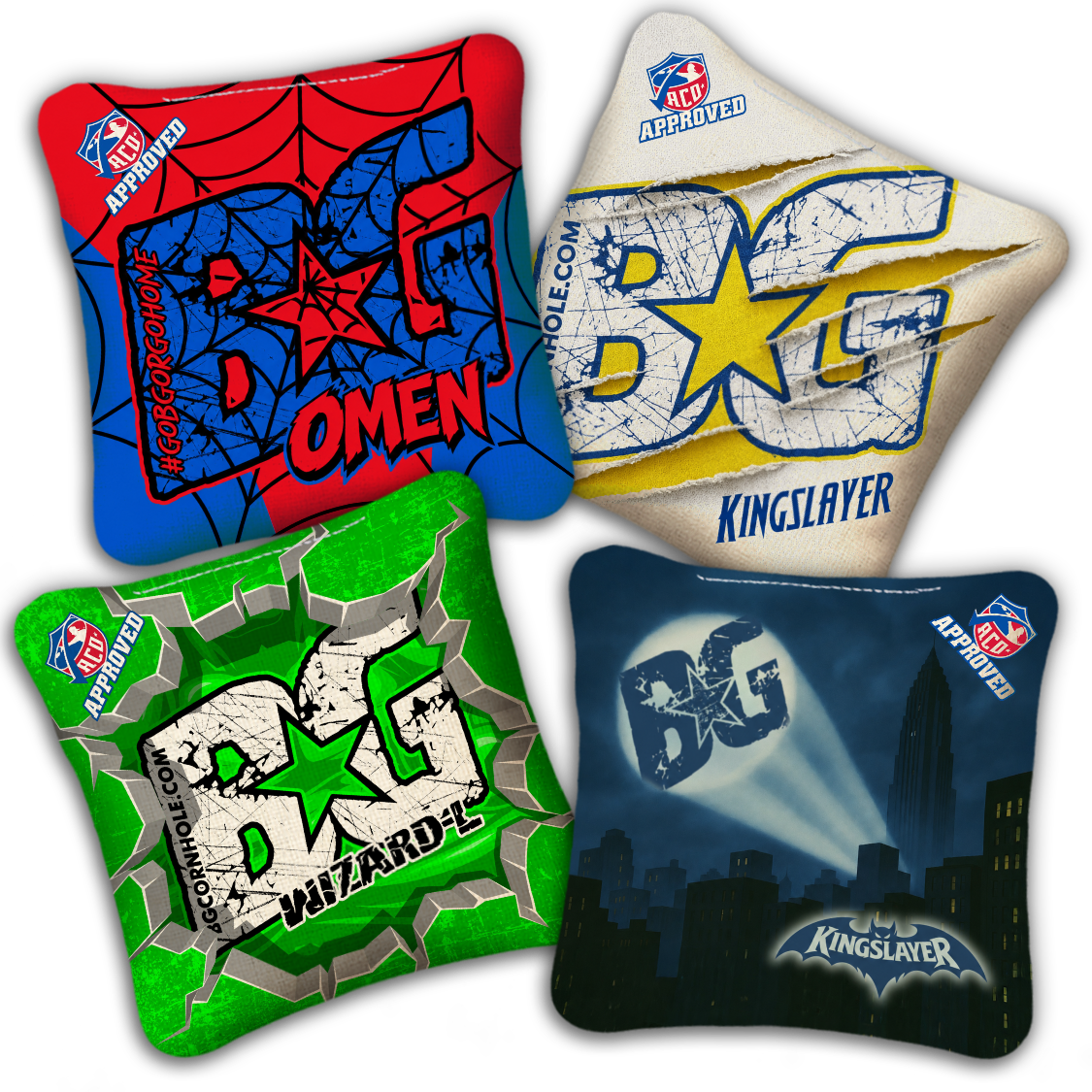2027 ACO - BG Multiple Bag Modelss "Triple Crown Heros” Collab - Pro Stamped Cornhole Bags - SET OF 4 BAGS